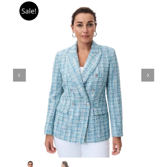 JOSEPH RIBKOFF Double Breasted Tweed Blazer - Picture 1 of 9